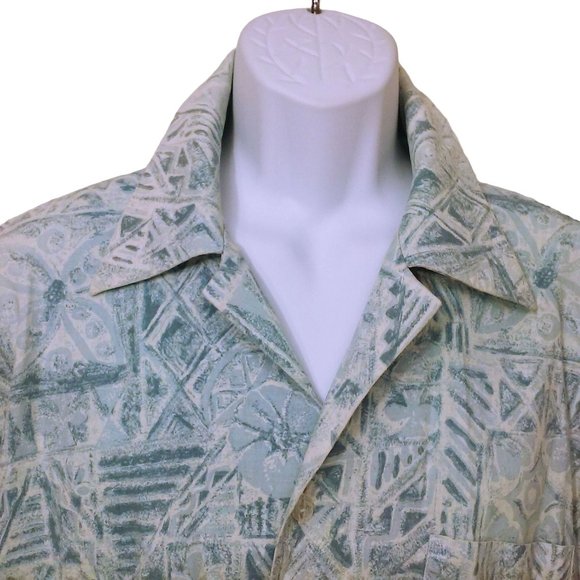 Vintage 80s Aloha Shirt Handmade 'My Hubby' L/XL Pocket Lapel Tropical Abstract - Picture 6 of 11